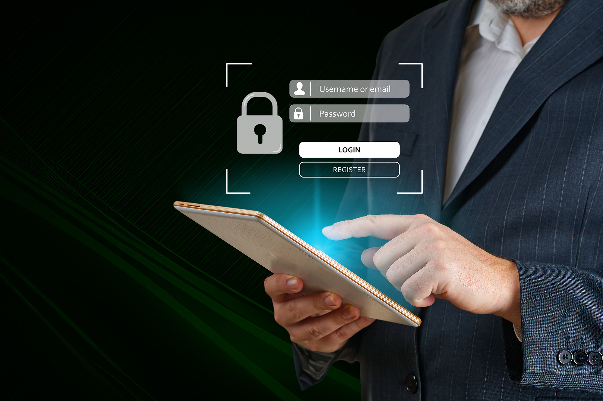miSecureMessaging Man with tablet